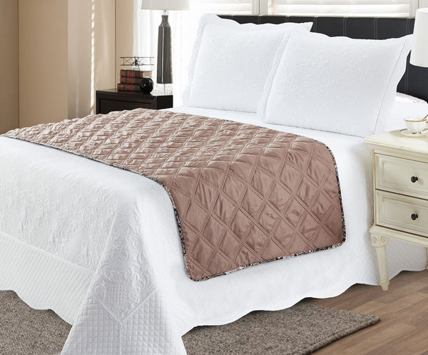Bed Runner Protector Full/Queen Damask Taupe