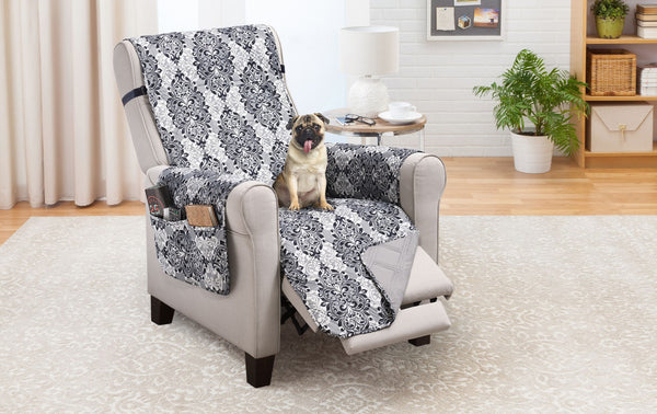 Recliner Furniture Protector French Damask Gray