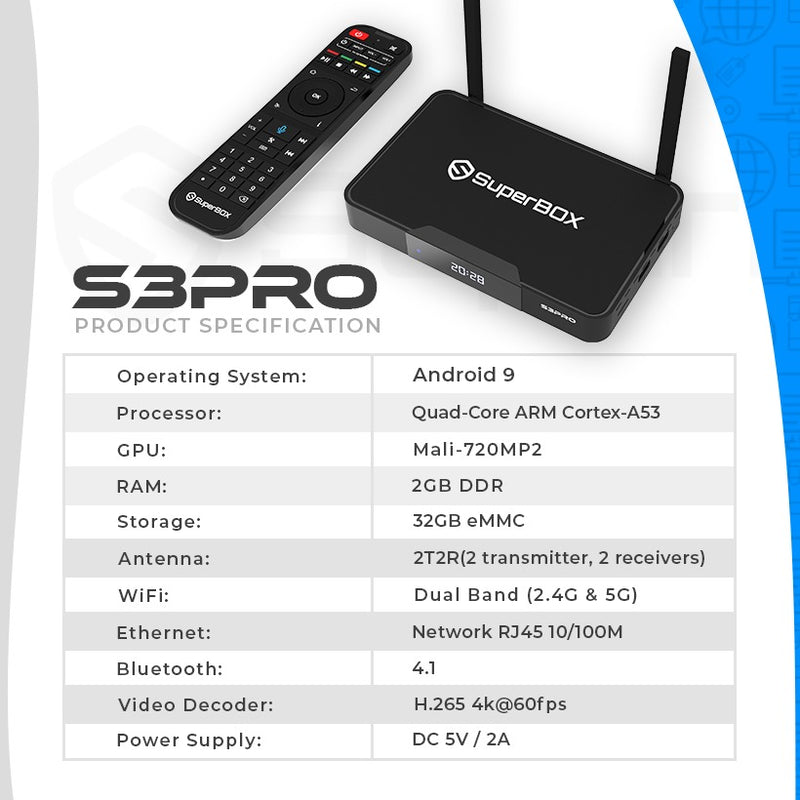 SUPERBOX S3 Streaming Smart Media Player with Voice Remote