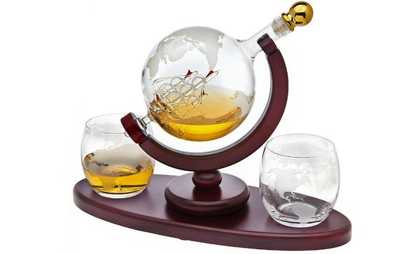 Globe 3pc Whiskey Set Dec+2dof