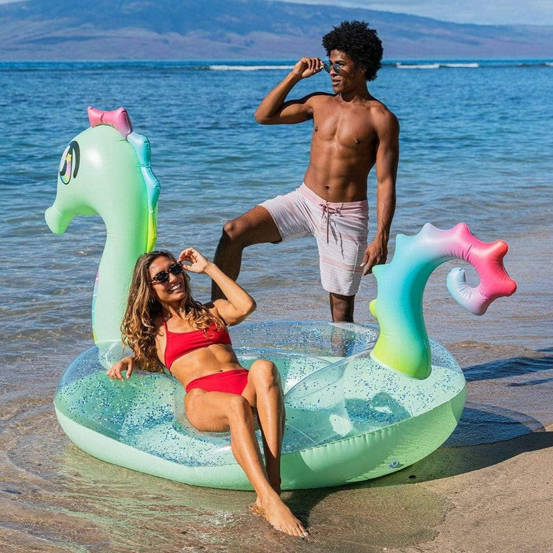 PoolCandy Gigantic 2 to 3 person Glitter Seahorse