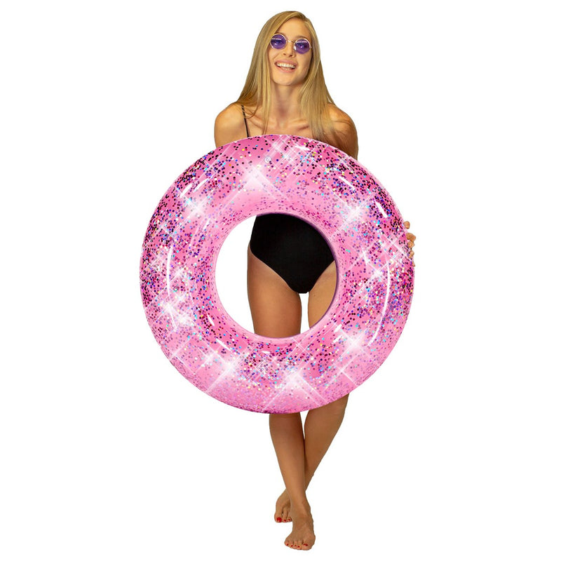 PoolCandy Multi Color Glitter 36" Beach & Pool Tube - Pink