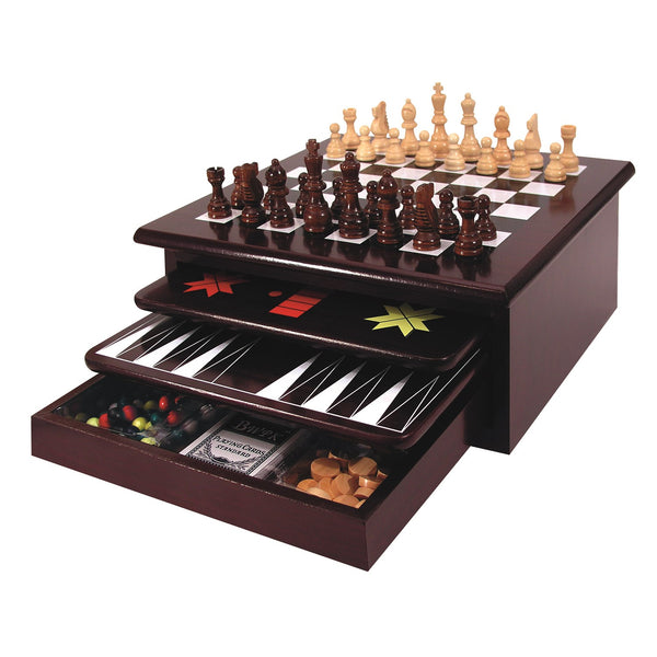 Wooden 15-in-1 Game Center