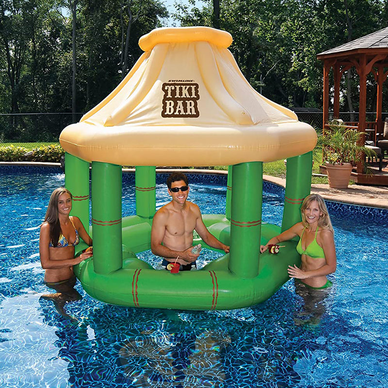 Inflatable Swim-Up Floating Tiki Bar