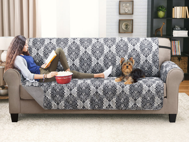 XL Sofa Furniture Protector French Damask Gray