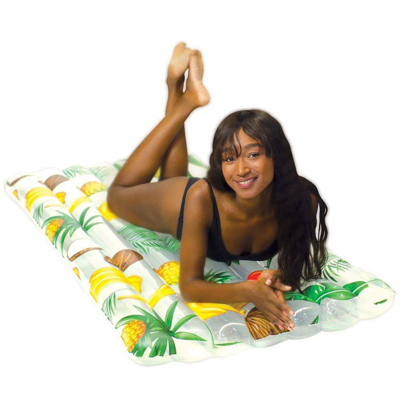 Resort Collection Deluxe Pool Raft  74" x 30" Tropical Print