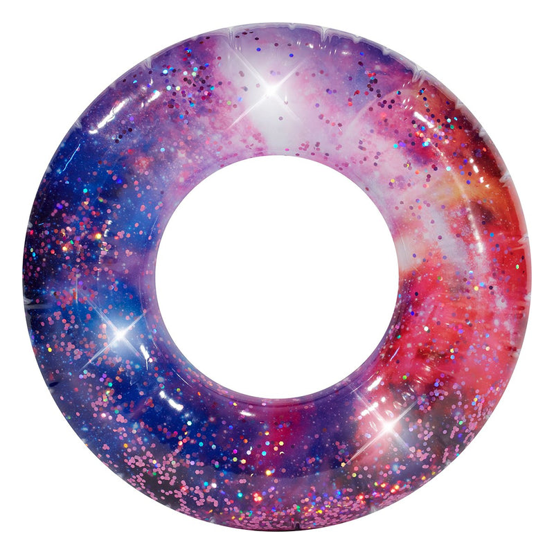 PoolCandy Galaxy Glitter 36" Pool Tube Deep Space Pink Glitter