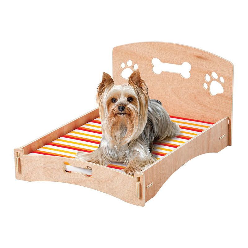 Wooden Pet Bed With Cushion