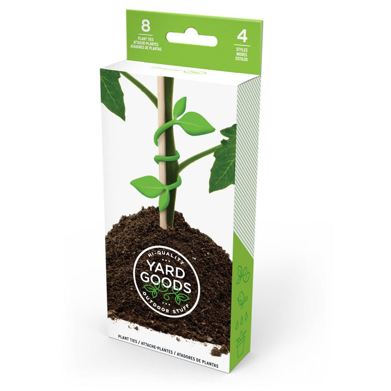 Fred & Friends Yard Goods Pack of 8 Green Plastic Leaf Ties