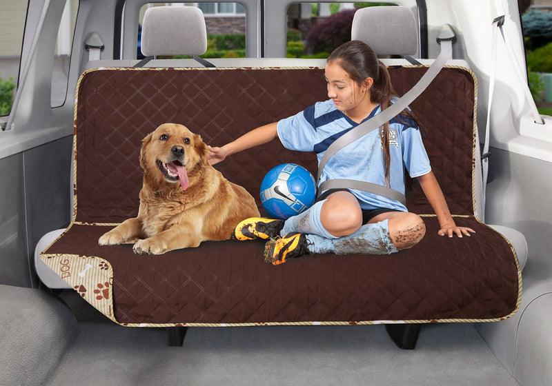 Dual Purpose Backseat/Cargo Cover Woof Print Chocolate