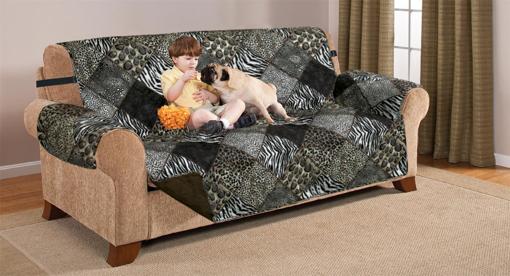 Couch Guard Love Seat Furniture Protector, Damask Gray